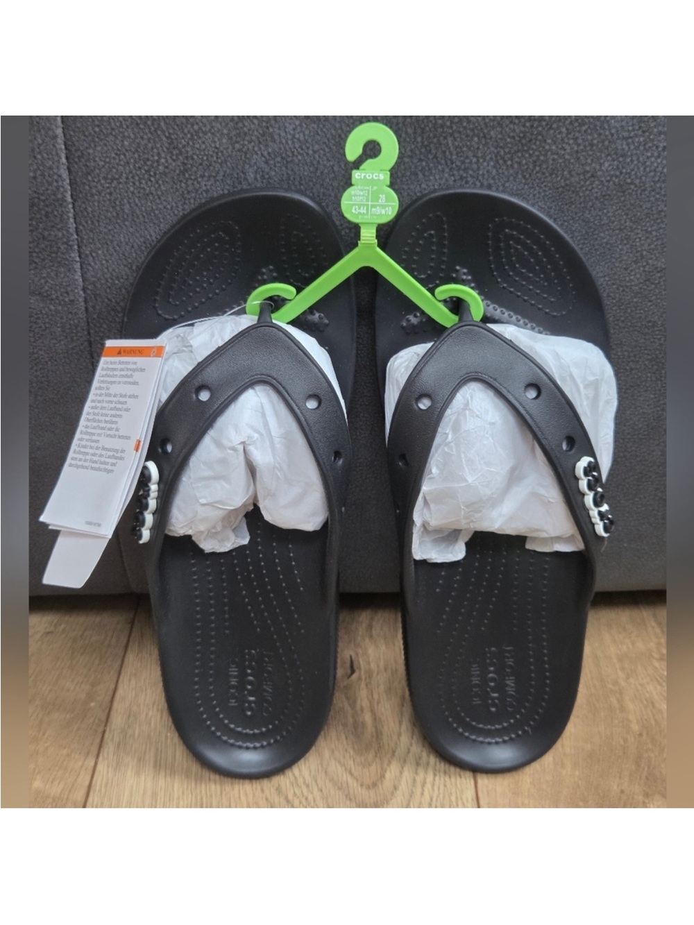 NWT CROCS Baya II Unisex Filp Flops Size:  US W 12/ US M 10 Includes 2 Jibbitz